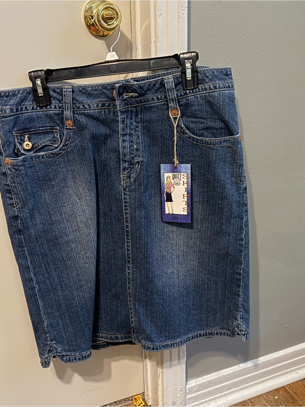 VTG Y2K Quizz Denim Stretch Skirt NWT Size 14